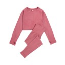 Women's Sports Set Leggings and Long Sleeve Top Plain Fitness Set Made of Nylon 5