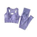 Women's Sports Set with Leggings and Sports Bra, Plain Colour, Nylon, Spandex, Comfortable and Stylish for Fitness and Exercise 11