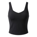 Women's Sports Vest with Padding and Wide Straps with Shaping Seams and Curved Hem for Yoga, Pilates and Fitness 1