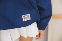 Women's Spring Anorak Jacket in Japanese Style with Hood Zip on the Chest Kangaroo Pocket Elastic Cuffs and Hem Cotton Polyester 15