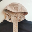 Women's Spring Jacket with Hood Loose Oversized Fit Colour-Blocked Panels Zip and Snap Fastening Adjustable Hem and Elastic Cuffs 5