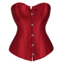 Women's Strapless Corset Solid Colour O-Neck Front Fastening Polyester Spandex Elegant Fitted Top 15