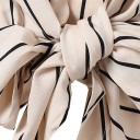 Women's Striped Blouse with V-Neck and Waist Tie Bow Elegant Lightweight Blouse for Everyday Wear 4