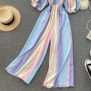 Women's Striped Jumpsuit B868 7