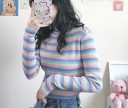 Women's Striped Roll Neck G365 3