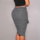 Women's Striped Skirt with Ties 4