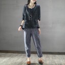 Women's Striped Trousers with Elastic Waist 5