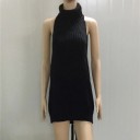 Women's Sweater Mini Dress with Exposed Back 3