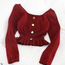 Women's Sweater with Buttons and Ruffle 2