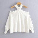 Women's Sweater with Cut-Out Shoulders G329 3