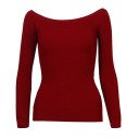 Women's Sweater with Exposed Shoulders 14