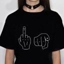 Women's T-shirt with a Funny Hand Print 14