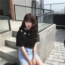 Women's T-shirt with Cut-out Hearts 5