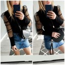 Women's T-shirt with Sheer Sleeves 11