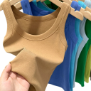 Women's Tank Top Round Neck Wide Straps Plain Cotton Top Made from Natural Cotton for Comfortable Everyday Wear 11