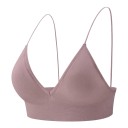 Women's Triangle Bralette with Deep V-Neck on Thin Straps with Low Back and Wide Bottom Band 11