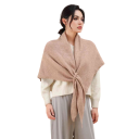 Women's Triangle Scarf 120 x 55 cm Polyester Scarf with Loop for Threading the End Elegant Warm Accessory for Autumn and Winter Wear 12