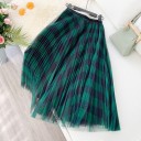 Women's Tulle Skirt with Check Pattern 5