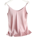 Women's V-Neck Camisole Thin Straps Solid Colour Elegant Top Made of Polyester and Silk for Light Summer Wear 9
