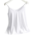 Women's V-Neck Camisole Thin Straps Solid Colour Elegant Top Made of Polyester and Silk for Light Summer Wear 6