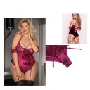 Women's Velvet Bodysuit with Exposed Shoulders 4