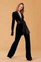 Women's Velvet Jumpsuit with Deep Neckline 3