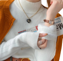 Women's Warm Sweater with Turtleneck and Fleece Lining Cotton and Acrylic Plain Winter Sweater with Long Sleeves One Size 3