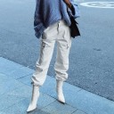 Women's White Cargo Trousers 6