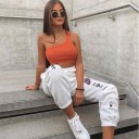 Women's White Jogger Trousers with Print 5