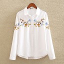 Women's White Shirt with Flowers 3