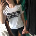 Women's White T-Shirt with Print A802 4