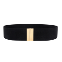 Women's Wide Elastic Belt 65 x 5 cm Gold Metal Buckle Elegant Dress Belt Waist Shaping Stylish Wardrobe Accessory 2