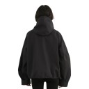 Women's Windproof Jacket with Hood and High Collar Loose Oversized Fit with Adjustable Hem for City and Walks 8
