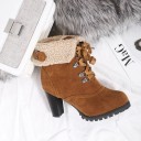 Women's Winter Boots with Fur on Heels J837 14