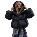 Women's Winter Coat with Hood Warm Coat with Buttons and Collar and Pockets Comfortable Winter Jacket with Warm Fastening for Everyday Wear 6