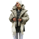 Women's Winter Coat with Hood Warm Coat with Buttons and Collar and Pockets Comfortable Winter Jacket with Warm Fastening for Everyday Wear 8