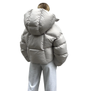 Women's Winter Coat with Hood Warm Coat with Buttons and Collar and Pockets Comfortable Winter Jacket with Warm Fastening for Everyday Wear 3