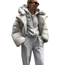 Women's Winter Coat with Hood Warm Coat with Buttons and Collar and Pockets Comfortable Winter Jacket with Warm Fastening for Everyday Wear 4