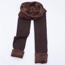 Women's Winter Elastic Leggings - Brown 3