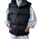 Women's Winter Gilet with Roll Neck and Zip Fastening Plain Warm Gilet Made of Cotton and Polyester Stylish Gilet for Cold Winter Days 9