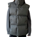 Women's Winter Gilet with Roll Neck and Zip Fastening Plain Warm Gilet Made of Cotton and Polyester Stylish Gilet for Cold Winter Days 11