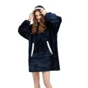 Women's Winter Hoodie Oversized Warm Blanket with Long Flannel Sleeves and Pockets Comfortable Casual Top Made of Soft Polyester 9