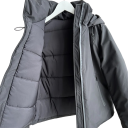 Women's Winter Jacket Black Hood Zip Fastening Polyester Design Pockets for Hands Warm Comfortable Winter Jacket Stylish Coat for Cold Periods 3