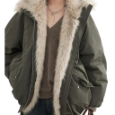 Women's Winter Jacket Made of Polyester Warm Jacket with Fur Collar Zip Fastening Practical Pockets Comfortable Warm Winter Clothing for Women 3