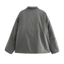 Women's Winter Jacket with V-Neck Elegant Jacket Made of Polyester Side Tie Fastening Comfortable Fit Stylish Winter Coat 2