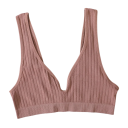 Women's Wireless Bra with Ribbed Pattern Elastic Nylon Stretch Material for Comfortable Wear and Light Support 4