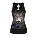 Women's Wolf Print Top 1