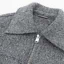 Women's Wool Autumn Zip Jacket Short Cut Lapel Collar Two Flap Pockets Elegant Transitional Coat Urban Style 8