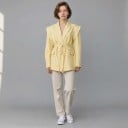 Women's Wrap Blazer with Waist Belt 12