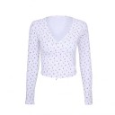 Women's Wrap Crop Top with Long Sleeves A1355 1